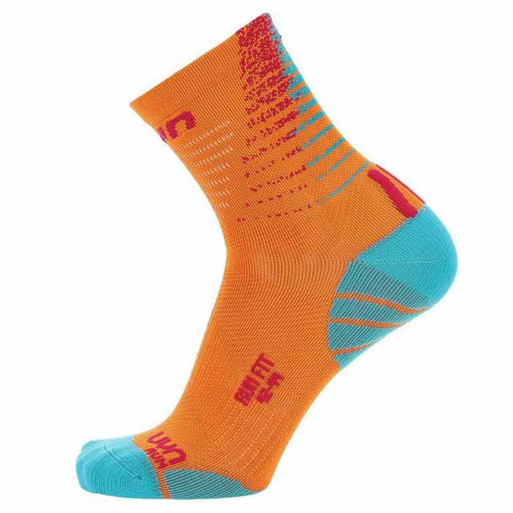 UYN S100137 RUN FIT Socks Men's Orange/Turquoise 38