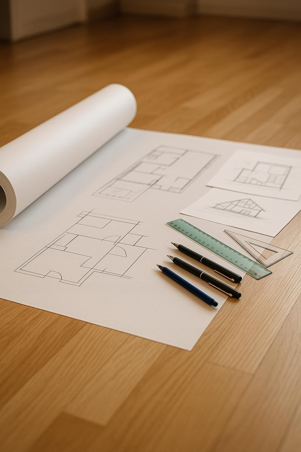 PD Media Plotterpapier Großformatpapier - 1 Rolle 50 m x 594 mm - CAD-Bond-Rollen Papier - 80 g / m2 Weiß