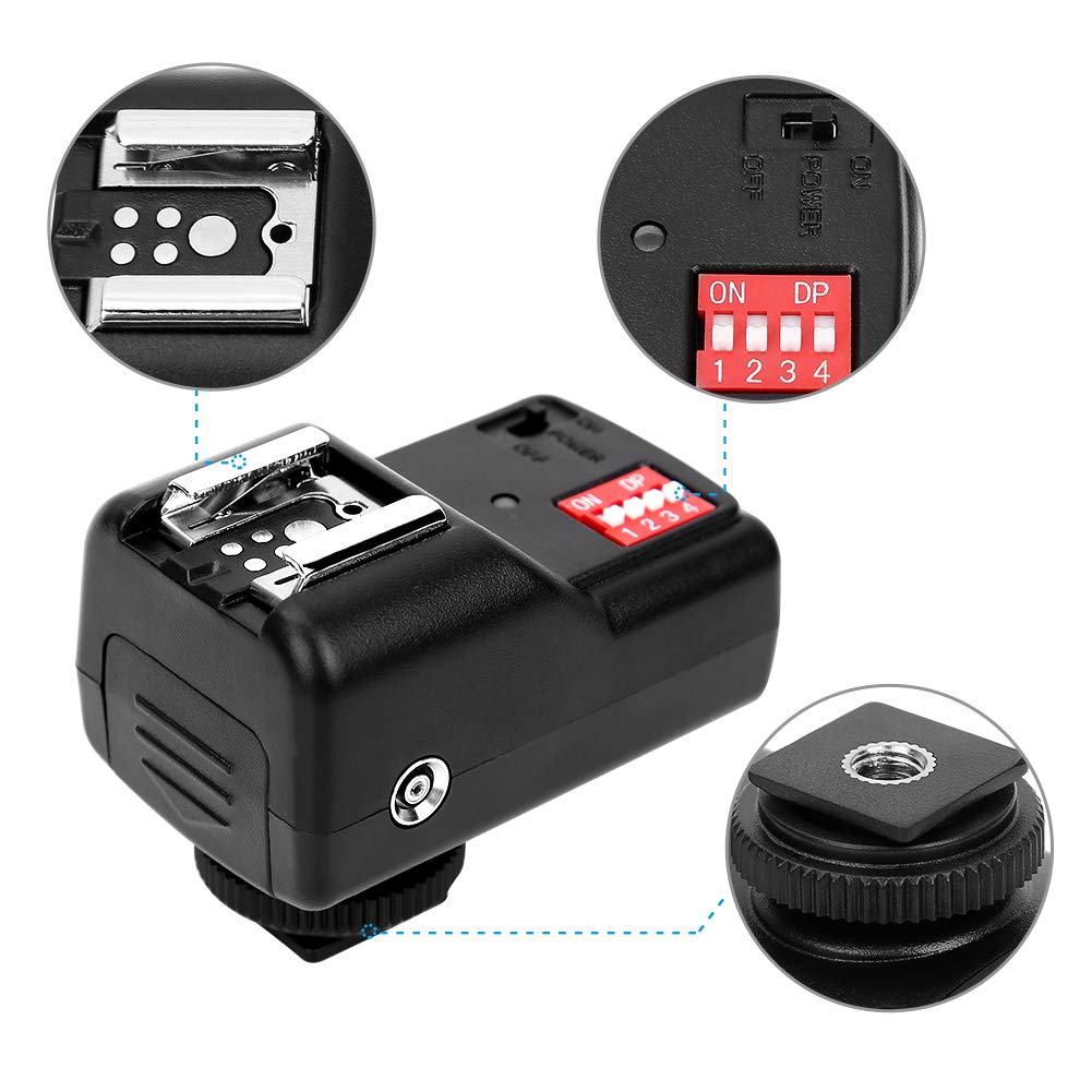 VBESTLIFE433MHZ 16-Kanal Funk Blitzauslöser Set mit Universal Blitzschuh,1 Sender und 2 Empfängern für, Pentax