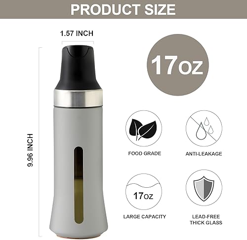 Miniatura 7 de Enra Botella dispensadora de aceite de oliva para vinagre de cocina y aceite de oliva dispensador de botellas de 16.9 fl oz17 oz, botellas de aceite