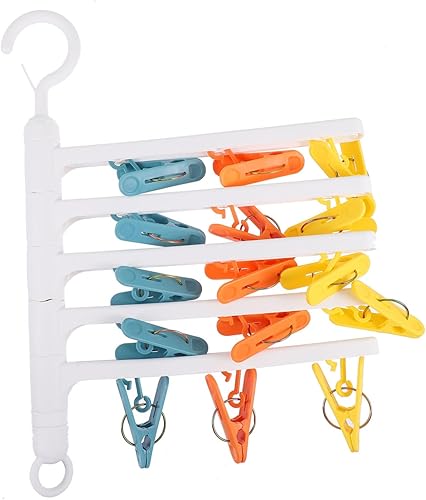 STOBAZA Perchero giratorio de material de polipropileno resistente, 15 perchas que ahorra espacio para dormitorios