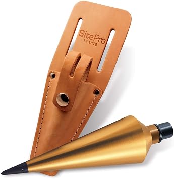 18 oz Brass Plumb Bob with Leather Sheath 15-018S