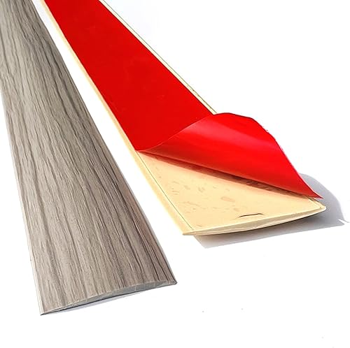 Tira de transición de piso, tiras de cubierta de suelo de transición autoadhesivas, diseño de grano de madera cortable, tira divisora plana de piso,