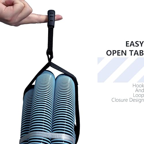 Miniatura 3 de 2 piezas de soporte de almacenamiento de cables de alta resistencia con gancho y bucle, correa organizadora de manguera con asa de transporte para