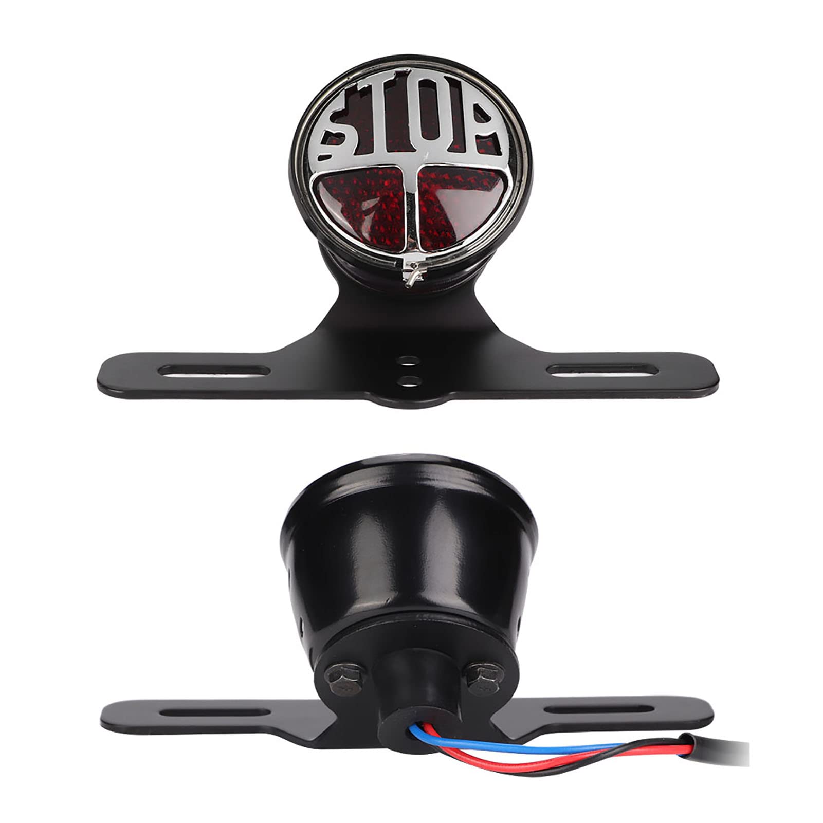 Motorcycle Light Tail Brake Light,motorcycle stop tail lights Universal Vintage Motorcycle Light Tail Brake Light Stop Lamp With License Plate Bracket, for Motorcycle Street Bike