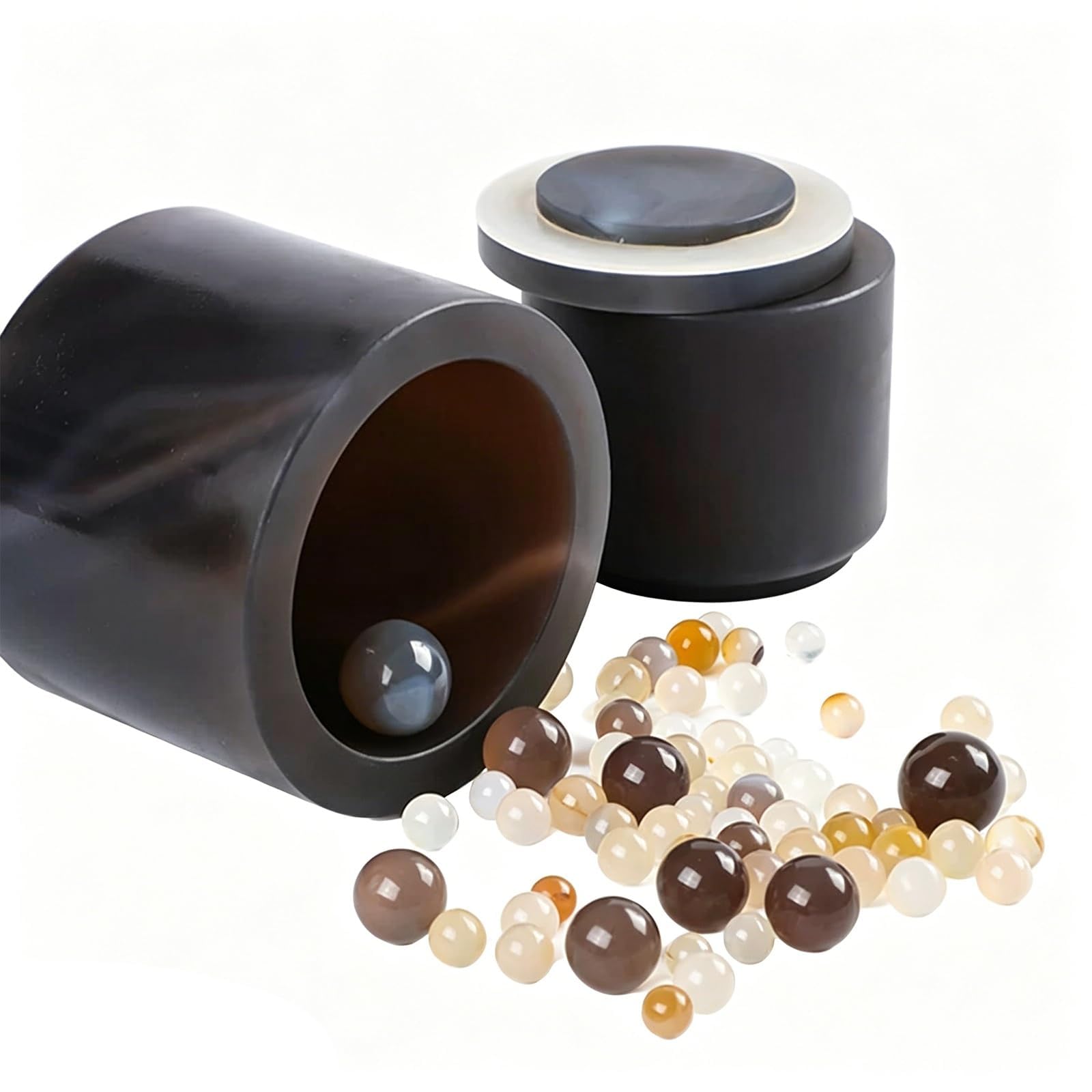Frasco de molienda de ágata natural dureza 7.2-7.5 Tanque de molino planetario de bolas resistente al ácido y al calor para la molienda de muestras de laboratorio 100ml