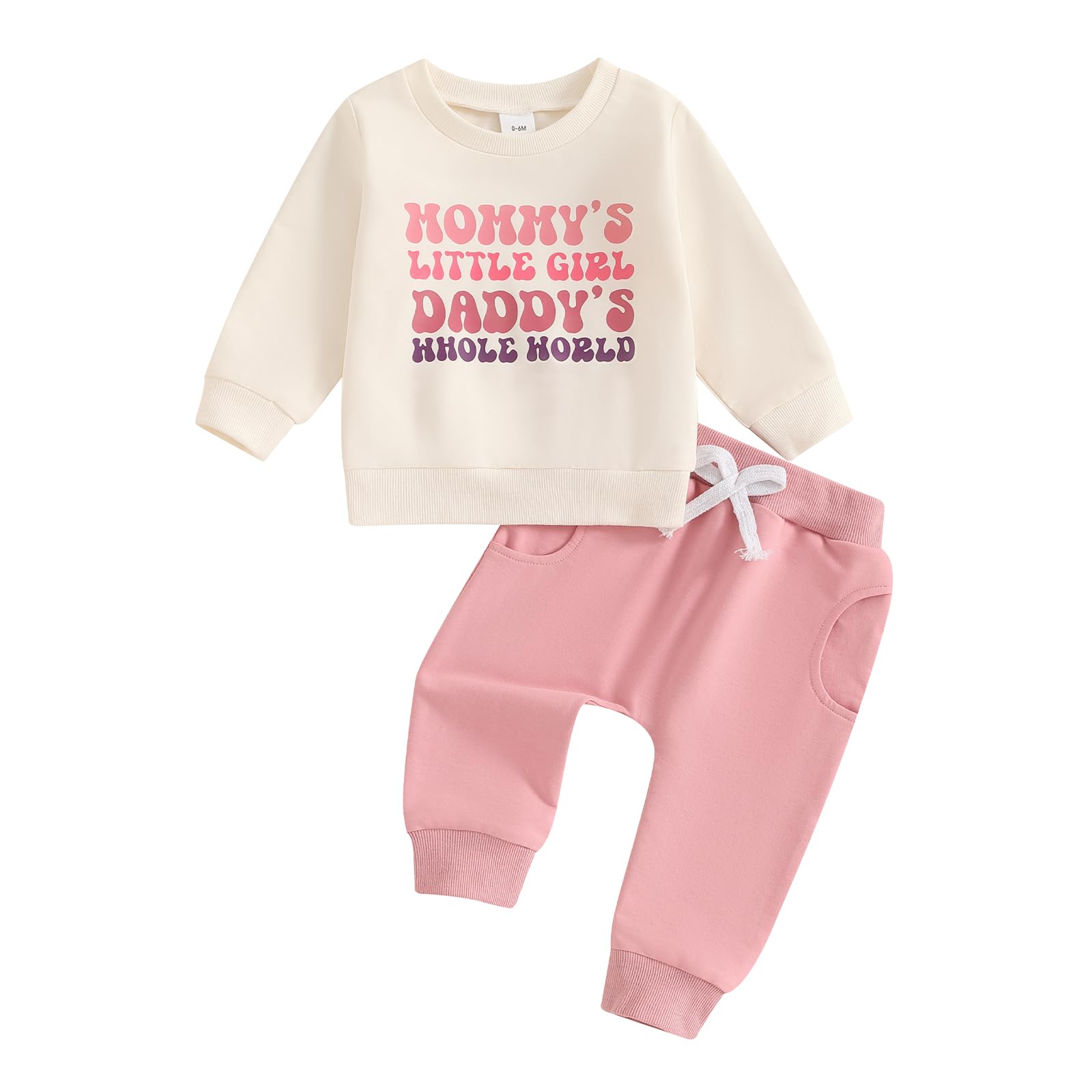 Sejardin Toddler Baby Girl Fall Clothes Infant Outfit Letter Print Long Sleeve Pullover Sweatshirts and Jogger Pants Set