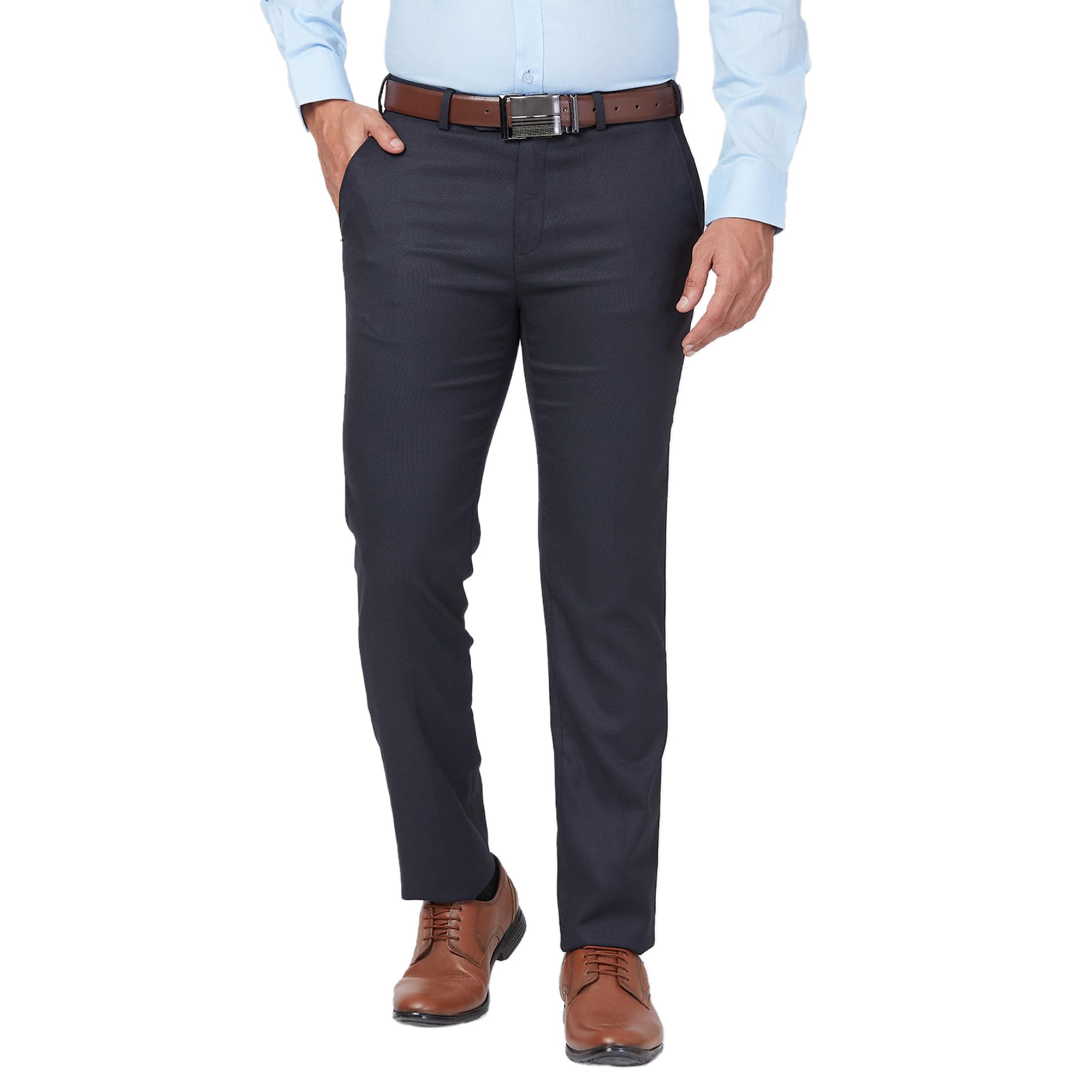 raymond Men Mid Rise Slim Fit Solid Pattern Poly Viscose Blend Pleatless Formal Trouser-picture-37