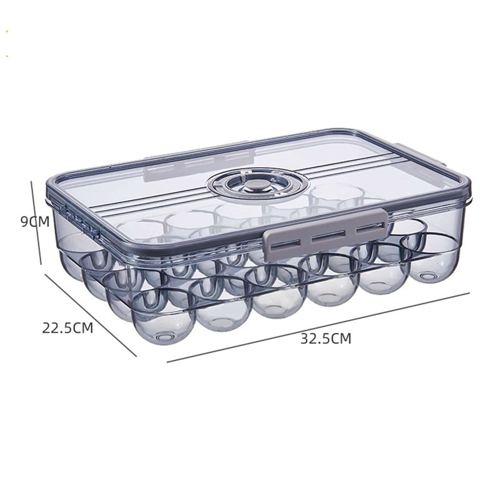 Cubo de Huevos para Nevera, Nevera de Cocina, Soporte para Huevos, Caja de Almacenamiento de Alimentos con Organizador de Tapa, Caja de Almacenamiento de Bandeja de Huevos Frescos