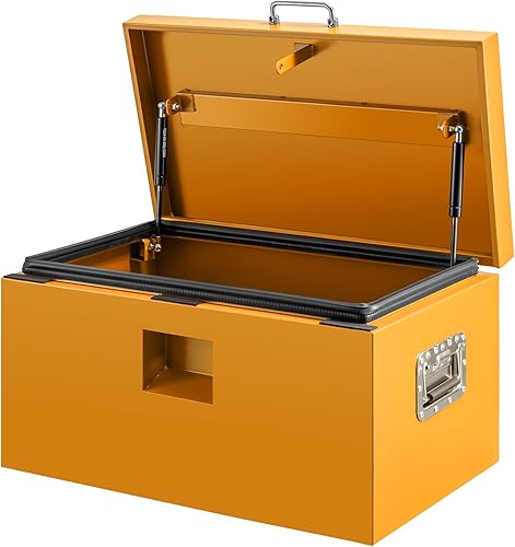 Miniatura 25 de 30" Lx15 Wx15 H Caja de herramientas para cama de camión, organizador de caja de herramientas de metal resistente con cerradura segura, caja de