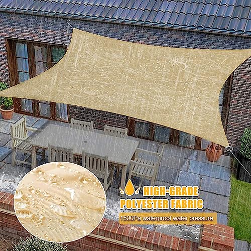 ABIUBIU Sonnensegel 2x3m mit 2-in-1-Solar-LED-Lichterkette-tagsüiber Sonnenenergiespeichern, abends automatische Beleuchtung | 98% UV-Schutz, wasserdicht &wetterfest für Garten/Terrasse