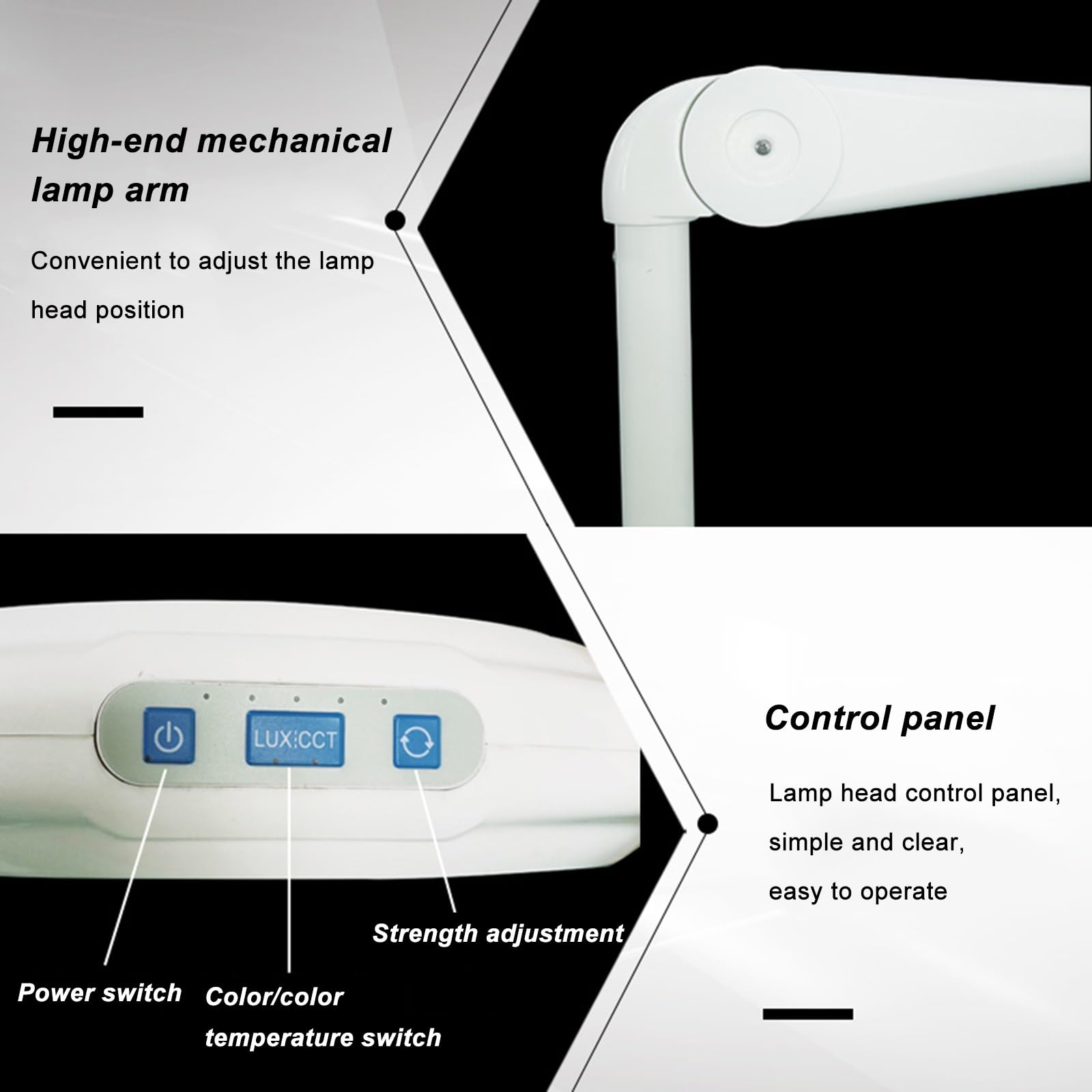 Lampe D'examen Médical sans Ombre À LED sur Pied, Lampe D'éclairage Dentaire Buccal, Lampe D'examen, Gradation À Cinq Vitesses, Bras de Lampe Flexible, Rotation À 360 Degrés