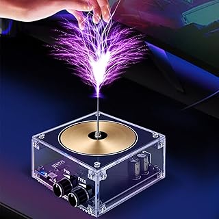Tesla Coil - Tesla Coil Speaker with Music, Touchable Spark Gap Arc Generator, Artificial Lightning Arc Music Tesla Coil, Physics Science Teaching Experiment Toy Model Gift for Kids