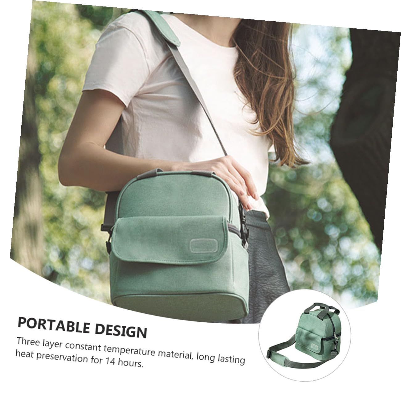 Bolsa Portátil para Lactancia Materna Doble Capa y Aislamiento Térmico de 14 Horas, Material de Poliéster y Algodón, Bolsillos Laterales y Red Trasera para Almacenamiento