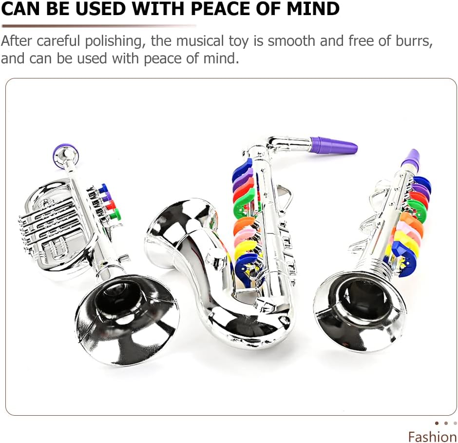 Kids Clarinet Saxophone Trumpet Toy: Set of 3 Musical Toy Set Educational Toy Instrument kids instruments Music Instrument Toys Preschool Education Early Learning Musical Toy : Toys & Games