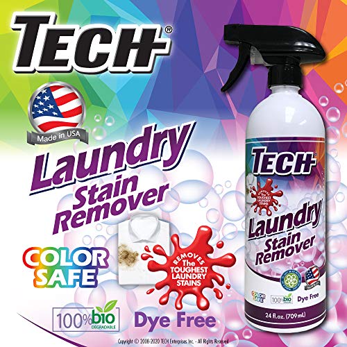 Tech Laundry Stain Remover Spray - Color Safe, Effective Clothes Stain Remover (24 Oz) #TOP2