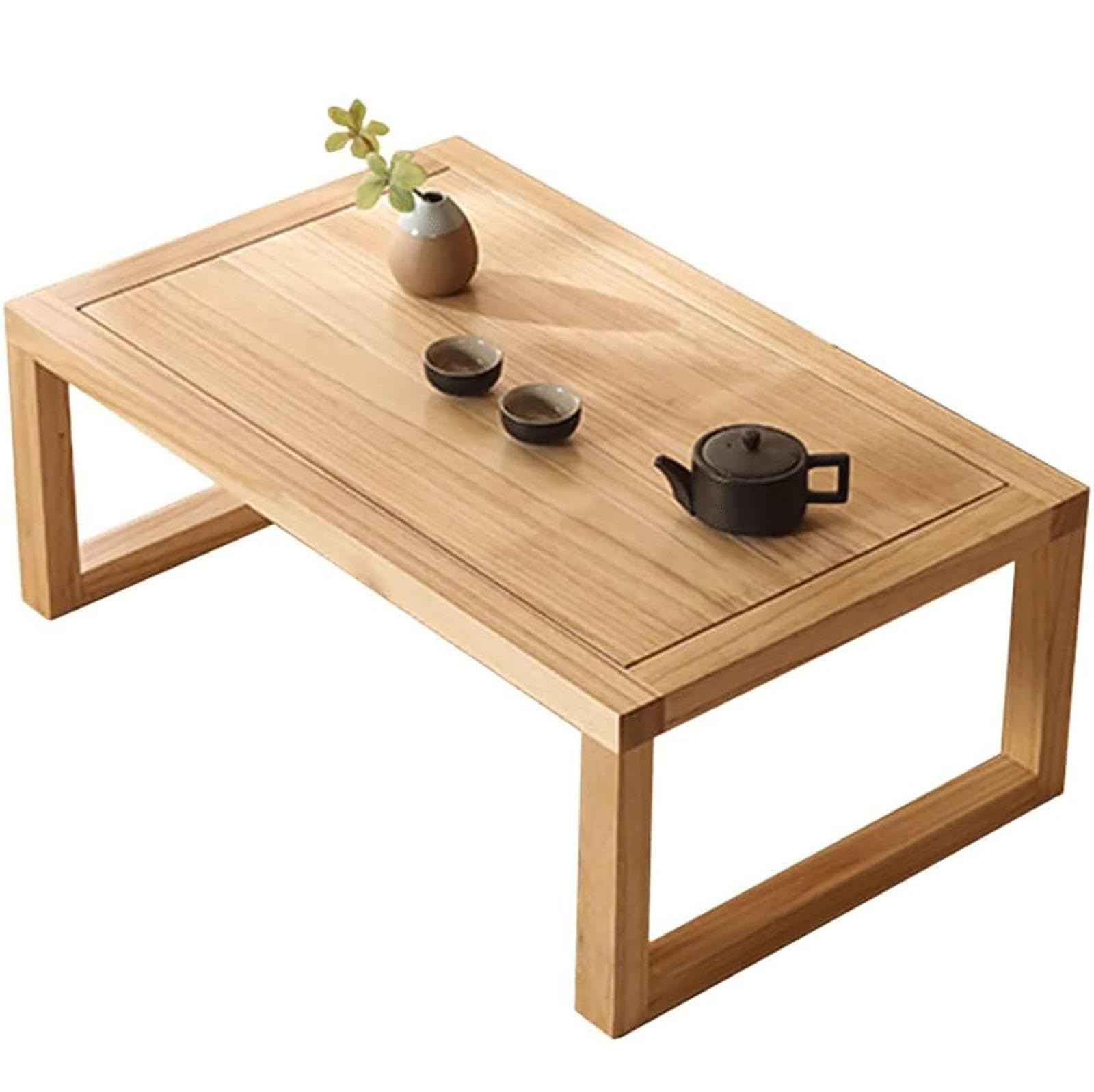Table à thé en noyer petite table basse de sol gain de place