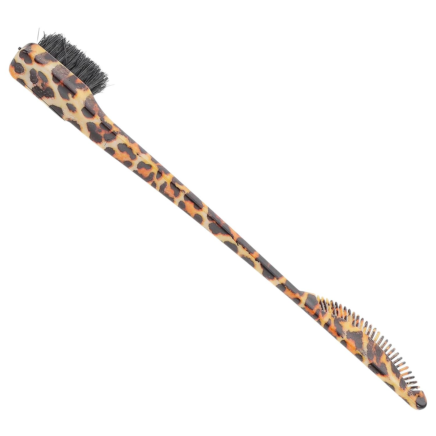 VALICLUD Double-end Eyebrow Brush and Grooming Comb, Leopard Print Dual-function Brow Applicator for Precise Shaping and Filling, Portable Makeup Tool for Travel and Daily Beauty Routine