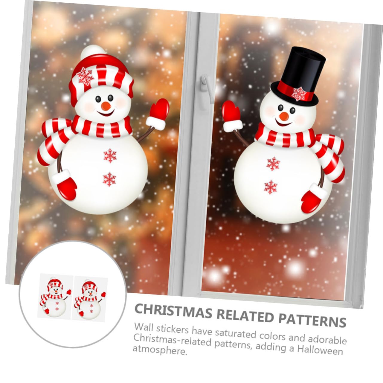 Zerodeko 8 Feuilles Autocollant Fenêtre Bonhomme De Neige S'accroche Décorations De Fenêtre De Bonhomme De Neige De Noël S'accroche Stickers Muraux me De e Rouge Pvc