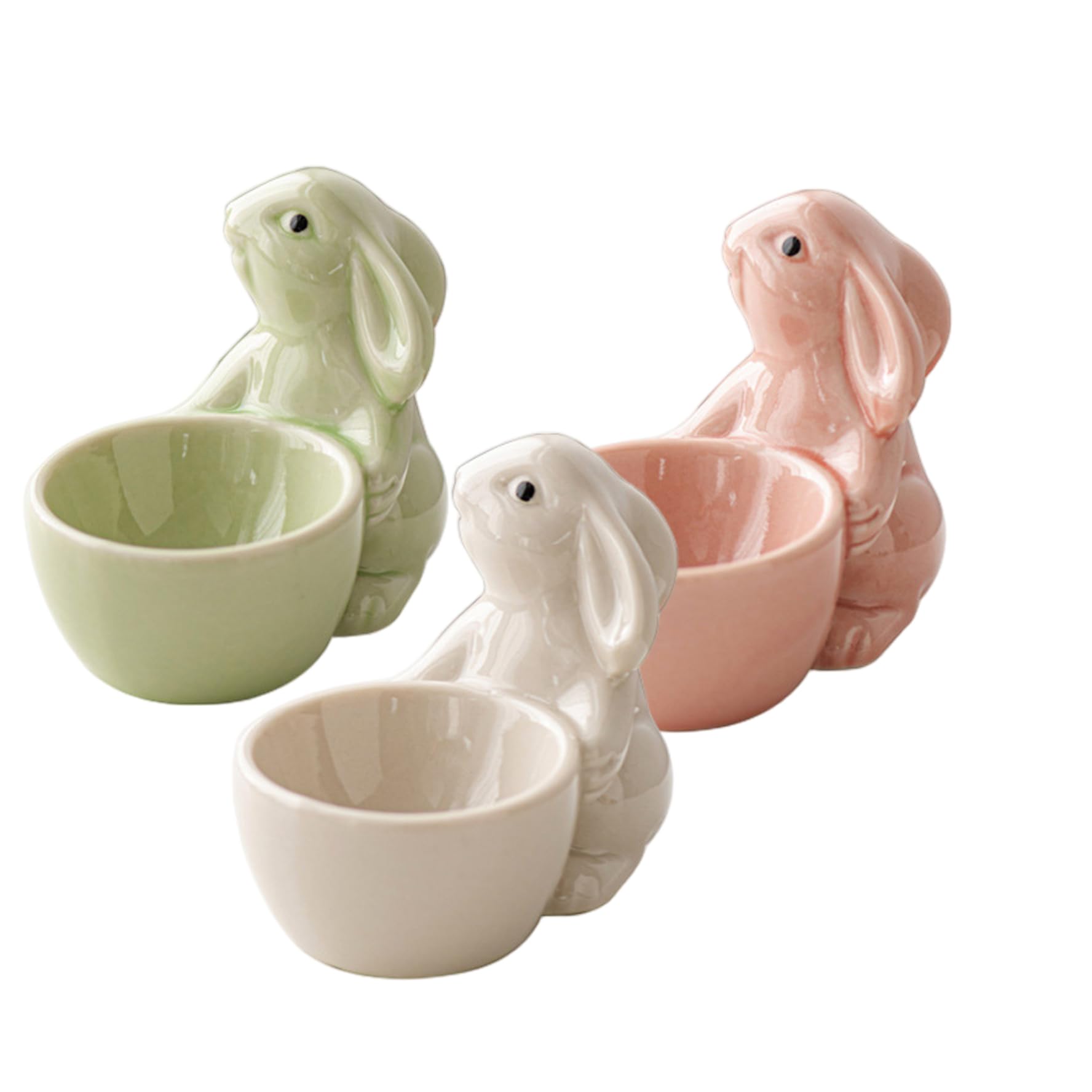 Hueveras de cerámica de Pascua Hintyne con diseño de conejito para fiestas