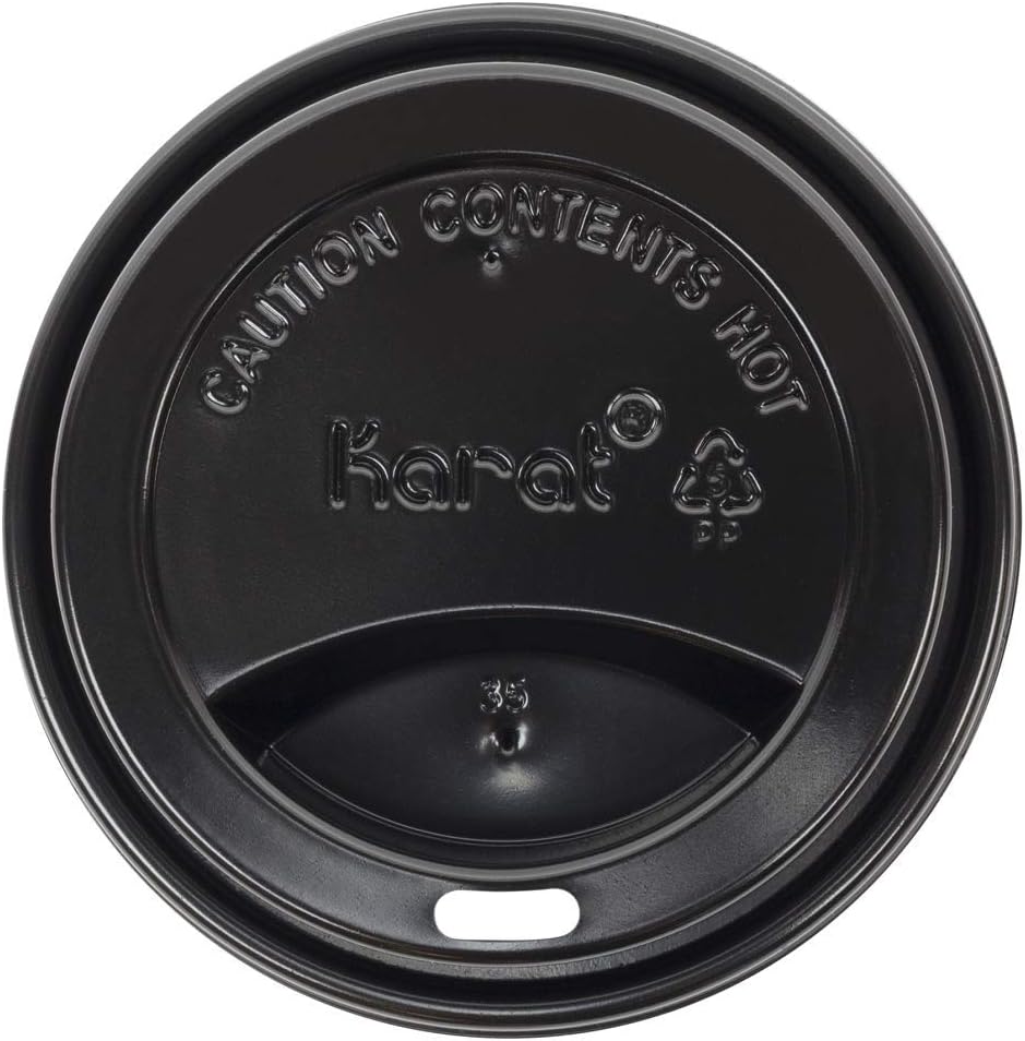 Karat 10-24 oz Black Sipper Dome Lids