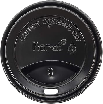 Karat 10-24 oz. Coffee Cup Sipper Dome Lid - Black 90mm - 1,000 ct