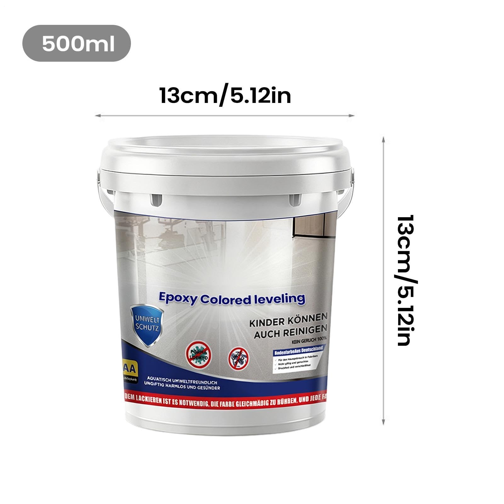 Générique Peinture de sol époxy au sable, Revêtement autonivelant à séchage rapide et haute brillance, Peinture époxy auto-nivelante, Pour maison, appartement, dortoir, salle d'eau