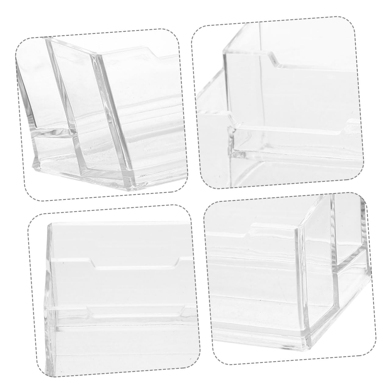 Lurrose 5pezzi Porta Biglietti Da Visita Trasparente Da Scrivania Organizer Per Biglietti Da Visita in Plastica Supporto Per Uffici e Viaggi