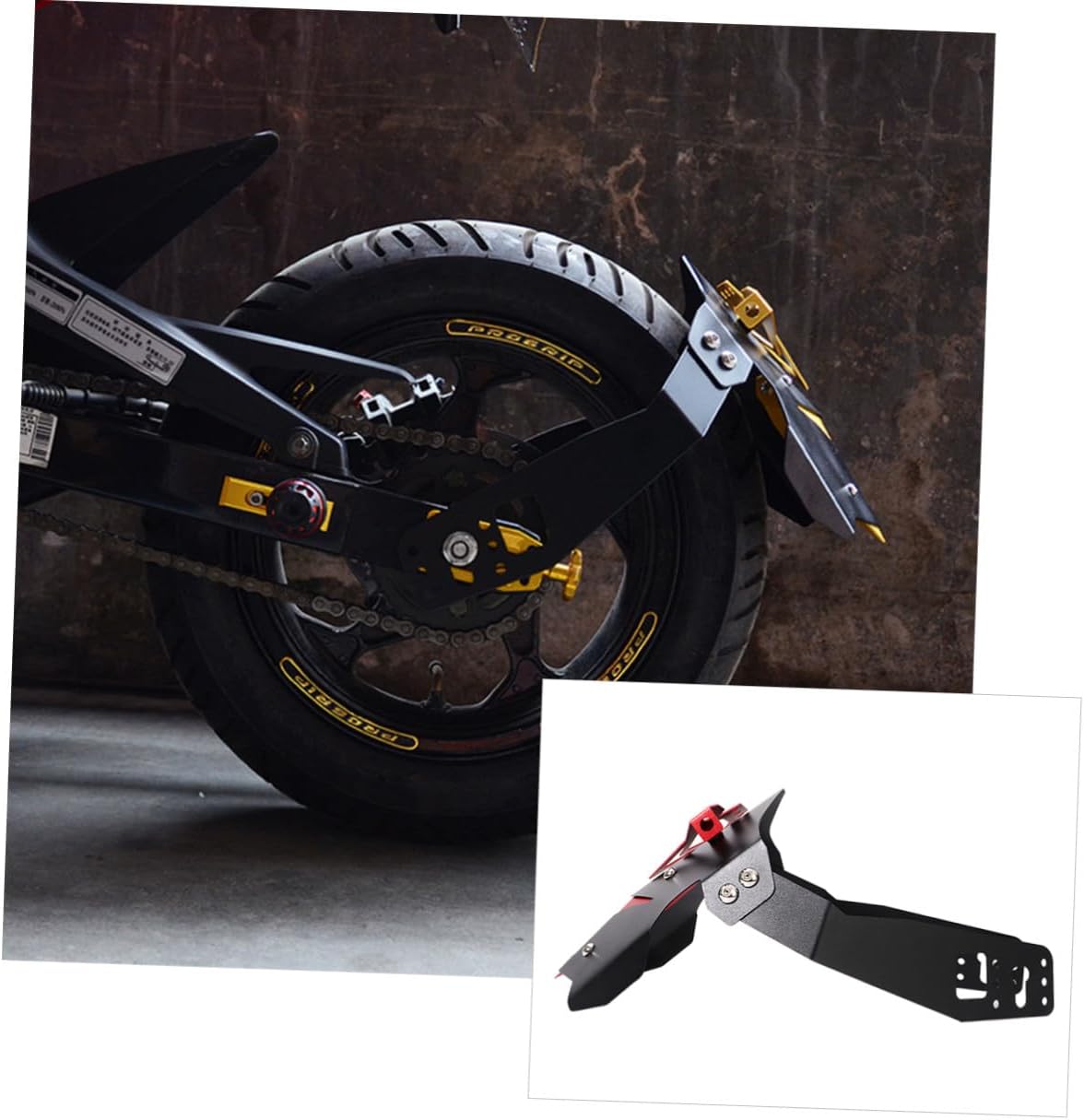 Motorcycle Rear Mudguard Aluminum Alloy Off-Road Bike Accessory Red Water-Resistant Guard for Dirt Bikes and Trail Riding