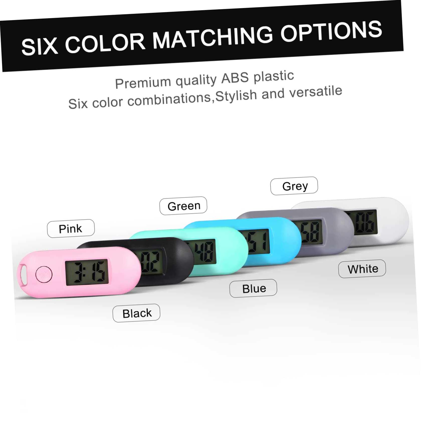 NUOBESTY Reloj Digital Portátil para Estudiantes De Relojes Silenciosos con Led para Exámenes Y Estudio Diseño Compacto Y White Verde Azul Negro Rosa Gris