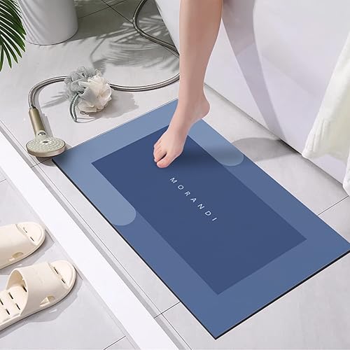 Miniatura 8 de MORANDI Tapete súper absorbente, de silicona, de secado rápido, antideslizante, para el hogar, baño, suelo y agua (color azul, 15.7 x 23.6 pulgadas)