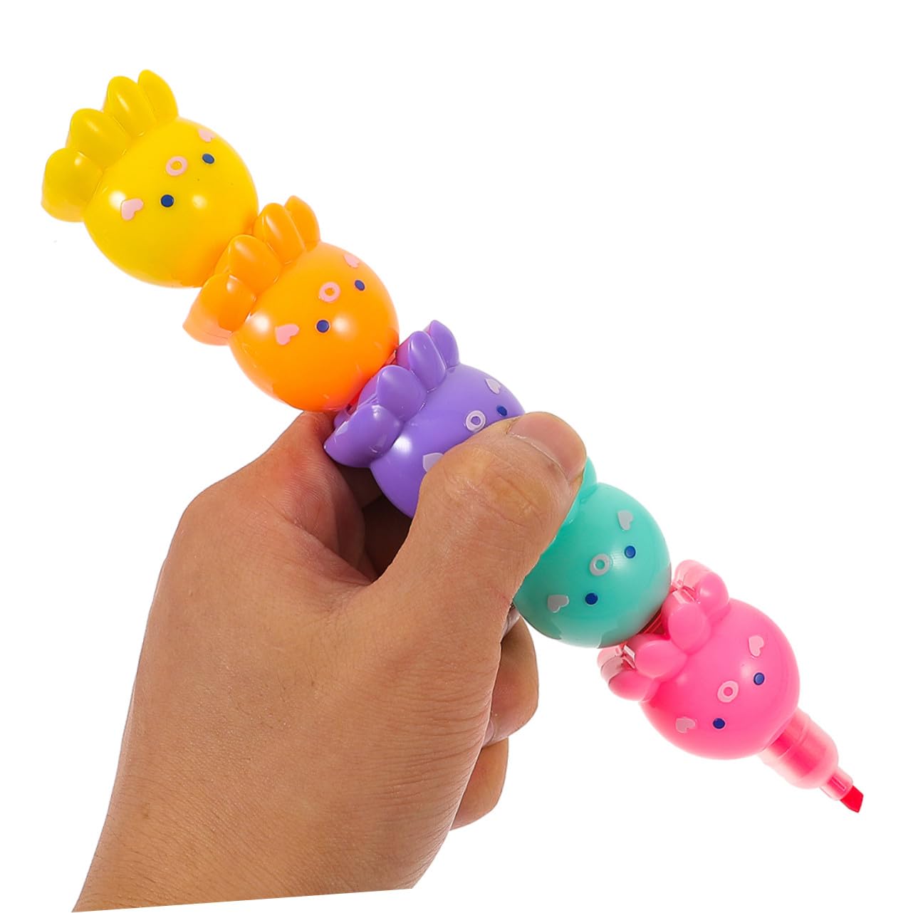 Gatuida 2 Set Mini Evidenziatori Fluorescenti Colorati di Polpo Penne Impilabili in Plastica Leggera per Scrittura e Artigianato per Studenti e Scolastico