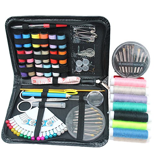 Portable Sewing Kit Emergency Hand Sewing kit Home Travel Thread Needle Threader Tape Measure Scissor Storage Box Set Premium Sewing Supplies