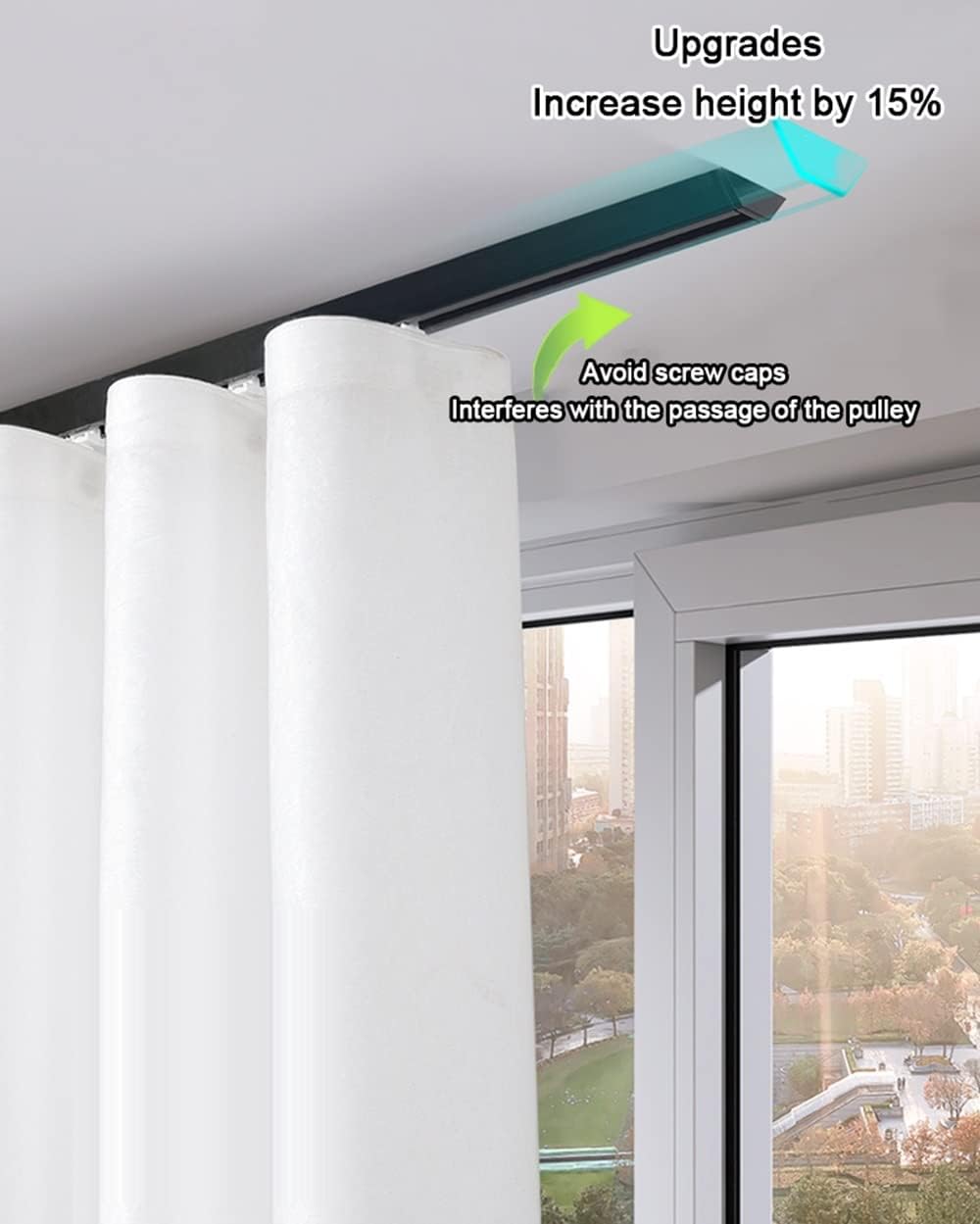 Curtain Track, Ultra Thin Ceiling Track, 1m-6m Room Divider, Curtain Rods with Silent Rollers Suitable, for Privacy Living Room Bedroom Drop Ceiling Shower(White,400cm(4 * 100cm))