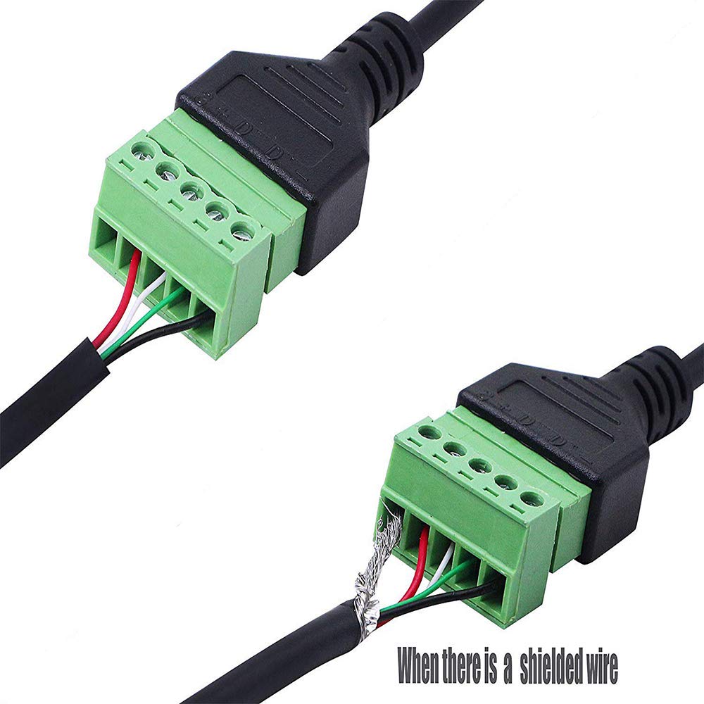 Buy Poyiccot Micro USB Screw Terminal Block Connector, Micro USB Male to 5 Pin/Way Female Bolt