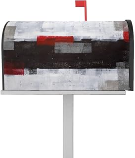 Mailbox Cover Magnetic Abstract Painting Art Mailbox Covers Standard Size 21x18in,Mailbox Covers Wrap Post Letter Box Cover for Garden Yard Outdoor Decor Red Black White Art