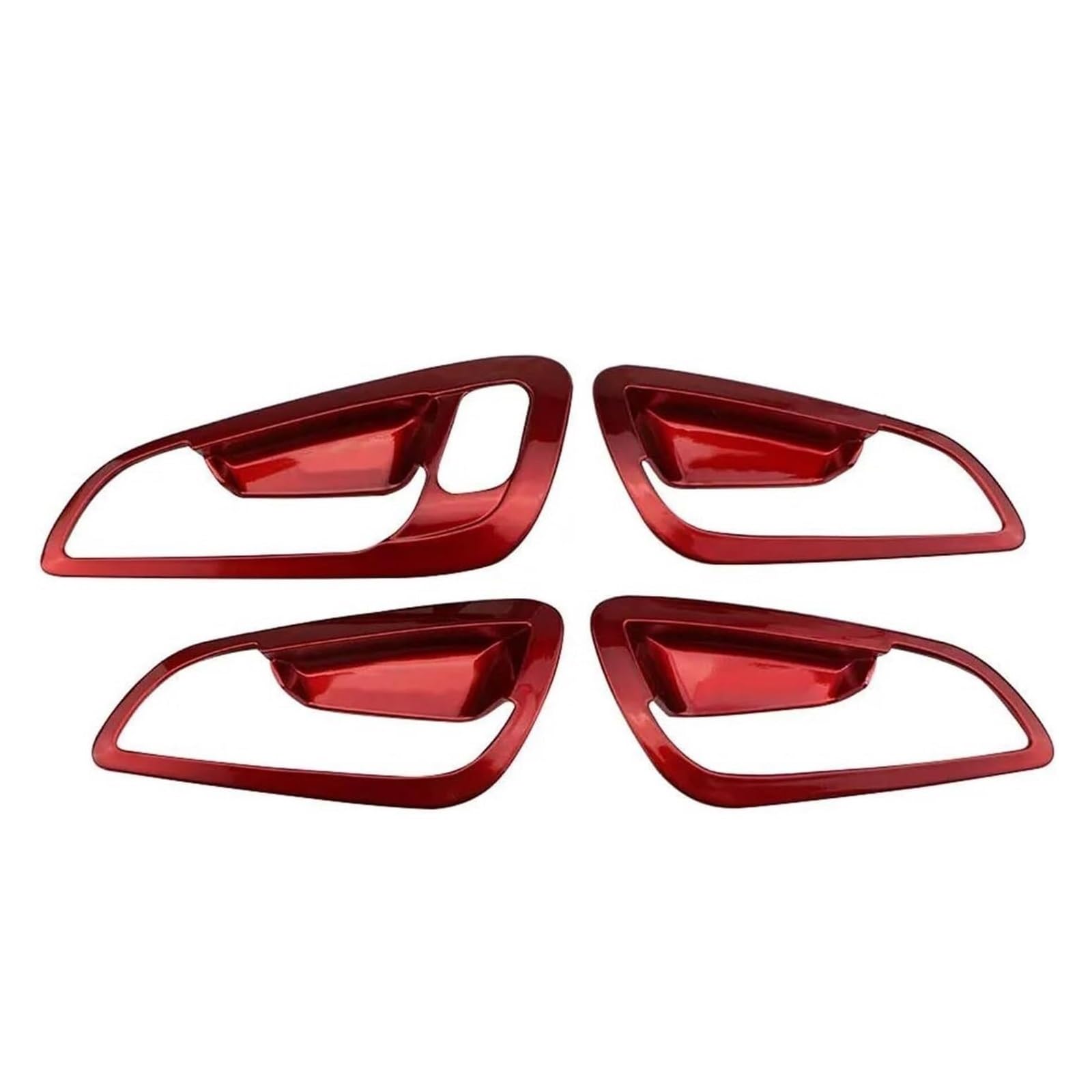 Zynther Red Inside Door Latch Handle Car Door Interior Handle Decoration Frame Trim Inner Doors Bowl Cover Stickers(Red)