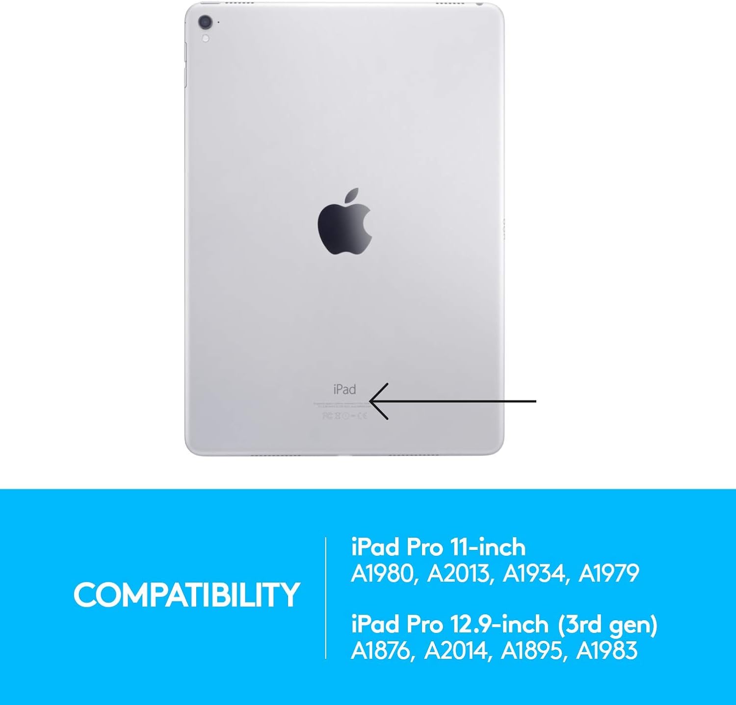 Compatibility image showing iPad Pro 11-inch and 12.9-inch (3rd gen) model numbers