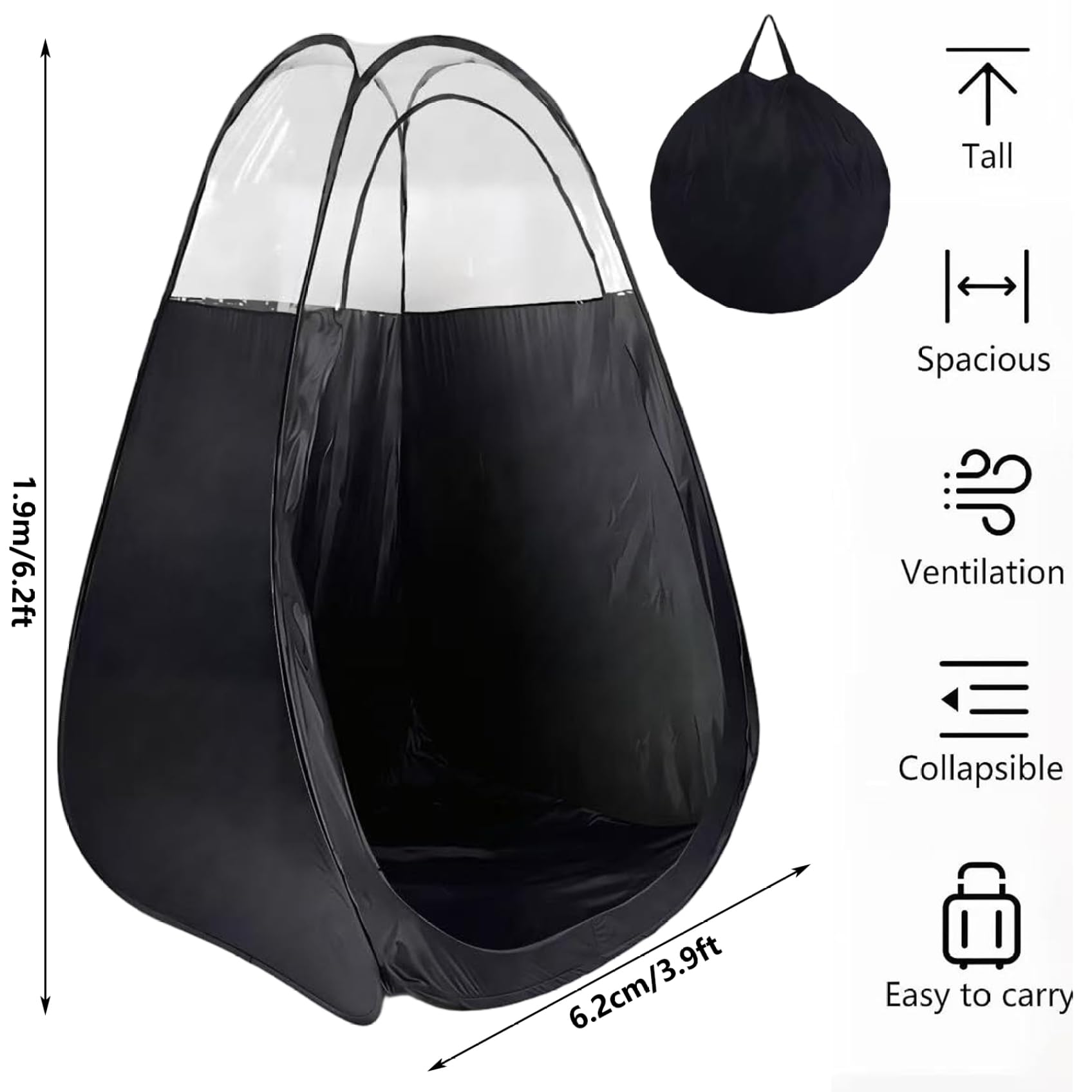 Tente de Bronzage, Tente de Bronzage par pulvérisation, Cabine instantanée Portable avec Sac Transport pour Douche et Change en Plein air, 47 x 47 x 75 Pouces, Cabine par p
