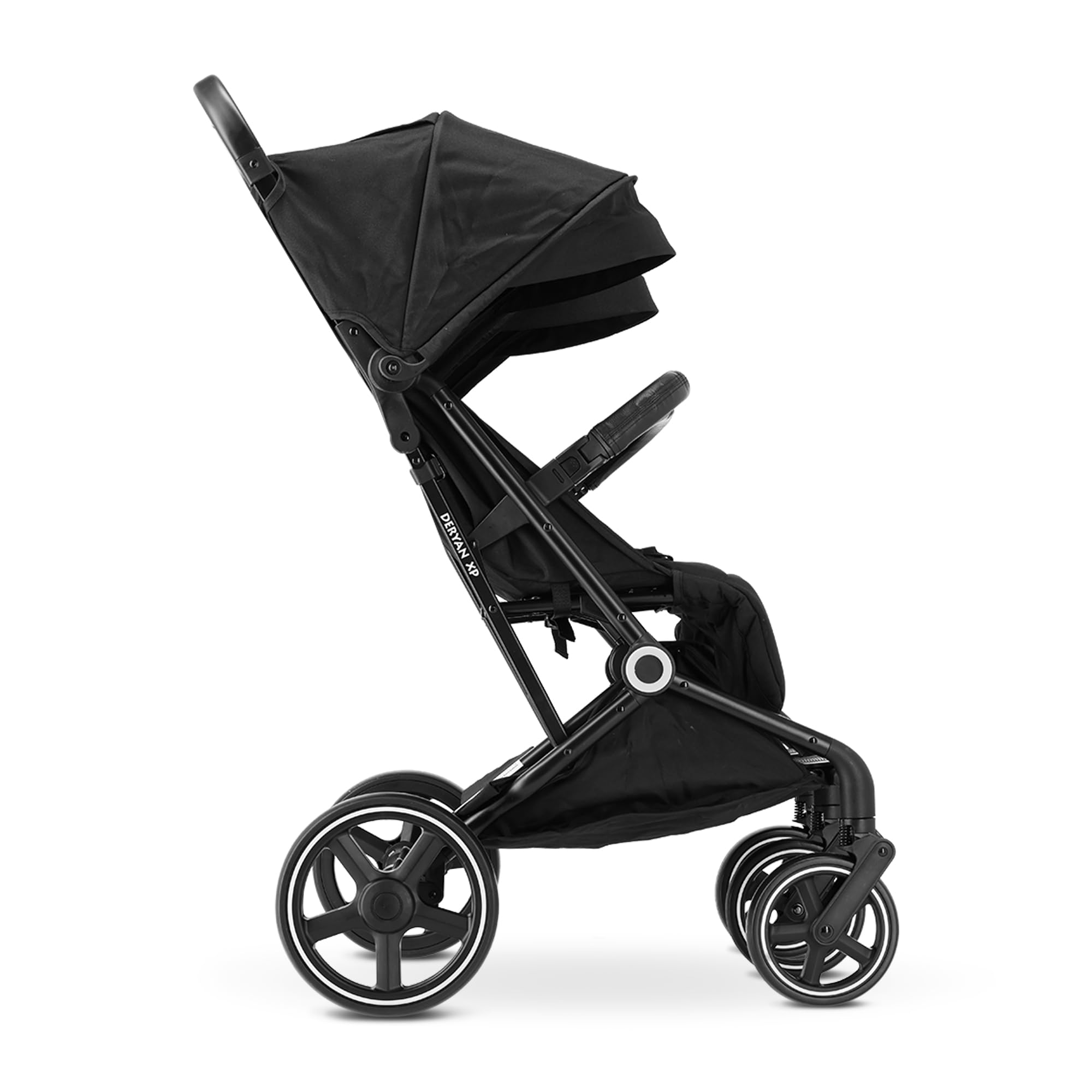 Deryan XP X2 Kinderwagen Buggy 2 in 1 - Kompakt & Faltbar - Schwarz - bis 22kg - Geburt bis 4 Jahre