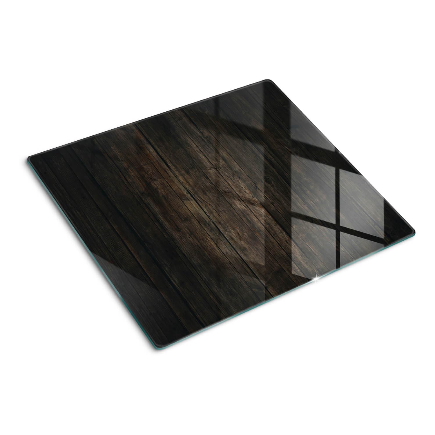 Protège-plan de travail 60x52 cm en verre rectangulaire marron