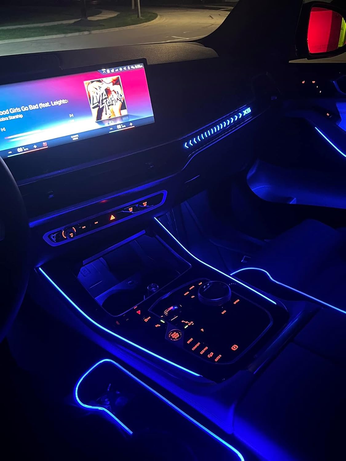 LED Car Seat Gap Filler Organizer with Fast Charger and Cup Holder - 7 Color Ambient Lights, PU Leather Storage Box for Phone/Keys/Coins (Universal Fit for SUV/Sedan)