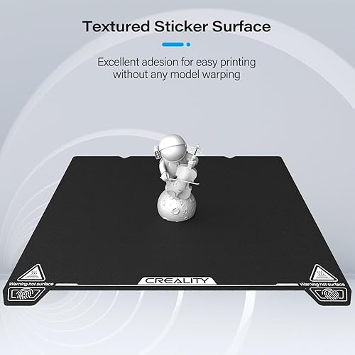 Miniatura 4 de Creality Placa de construcción original oficial Ender 3 S1, superficie de textura de 9.252 x 9.252 in, hoja PEI, magnética, extraíble, flexible,