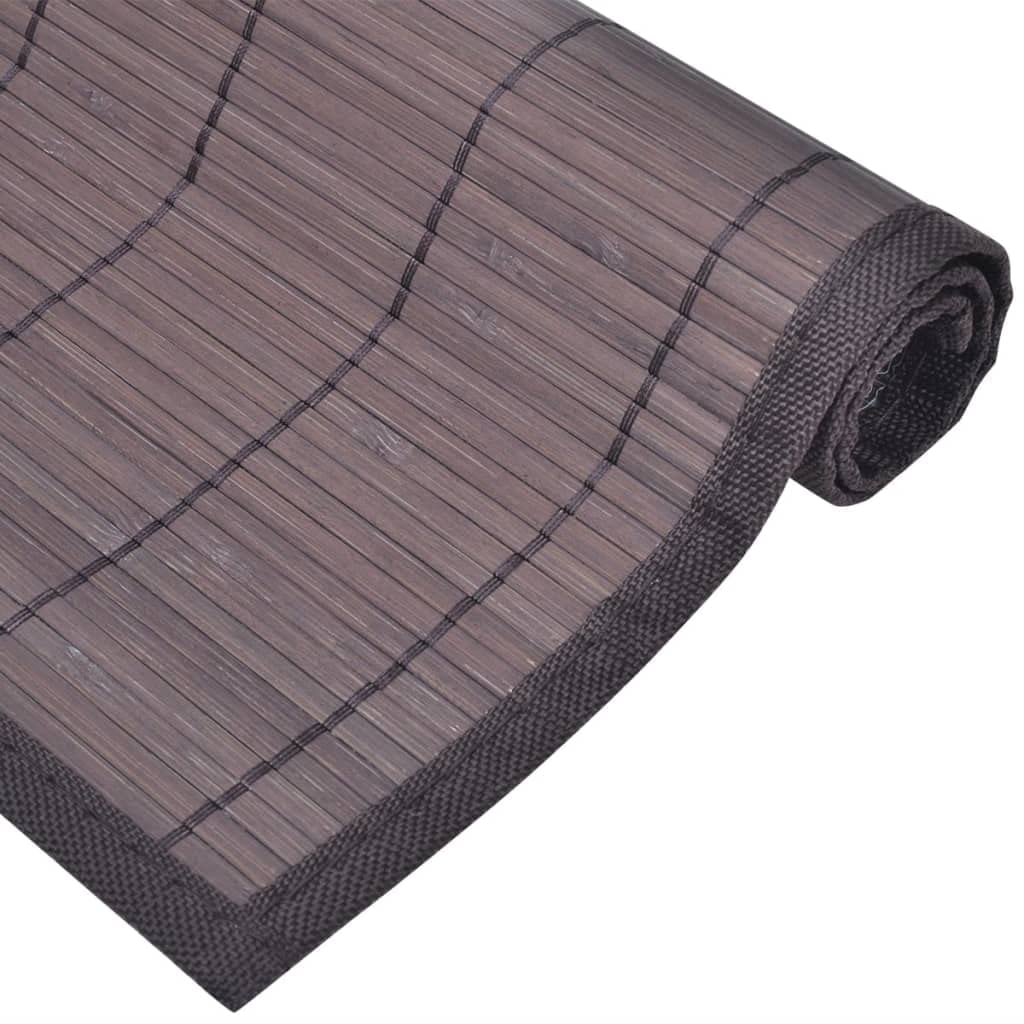6 manteles individuales de bambú de 30 x 45 cm, color marrón oscuro, antideslizantes, para mesa de comedor, cocina, comedor, terraza, protección y fácil limpieza