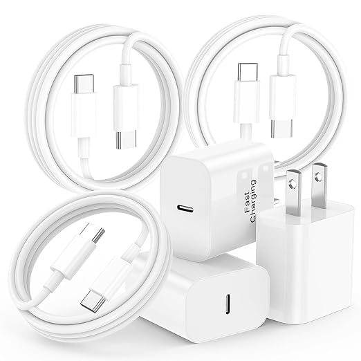 iPhone 17 16 15 Charger Fast Charging, 3-Pack 20W Apple USB C Charger Block with 60W Type C to USB C Cable Cord 6FT for iPhone 17 Pro Max/17 Air/16 Pro Max/Air/iPad/Galaxy/Pixel/Travel & Home Use iPhone 17 16 15 Charger Fast Charging, 3-Pack 20W Apple USB C Charger Block with 60W Type C to USB C Cable Cord 6FT for iPhone 17 Pro Max/17 Air/16 Pro Max/Air/iPad/Galaxy/Pixel/Travel & Home Use