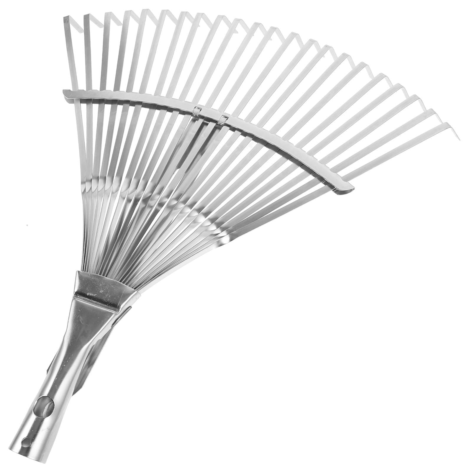 Beavorty Rastrillo de Jardín con Mango Extensible de Acero Inoxidable Cabeza Metálica Resistente para Césped y Suelo Herramienta Práctica para Jardinería y Limpieza