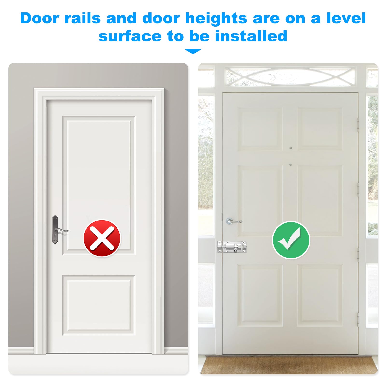 Door Lock Bolt Lock Gate Bolt Gate Bolt, 2Pcs Door Bolts Stainless - View #3