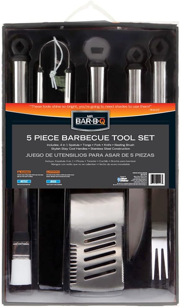 Mr. Bar-B-Q 5-Piece Stainless Handle Barbeque Tool Set
