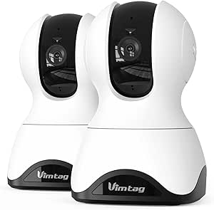 VIMTAG 4K Indoor Cameras for Home Security 2-Pack, 360° Pet Camera Baby Monitor with Phone App & Speaker for Dog Cat Nanny, 5G/2.4G WiFi, Motion Tracking, AI Dection, Night Vision, SD/Cloud Storage asin的图片