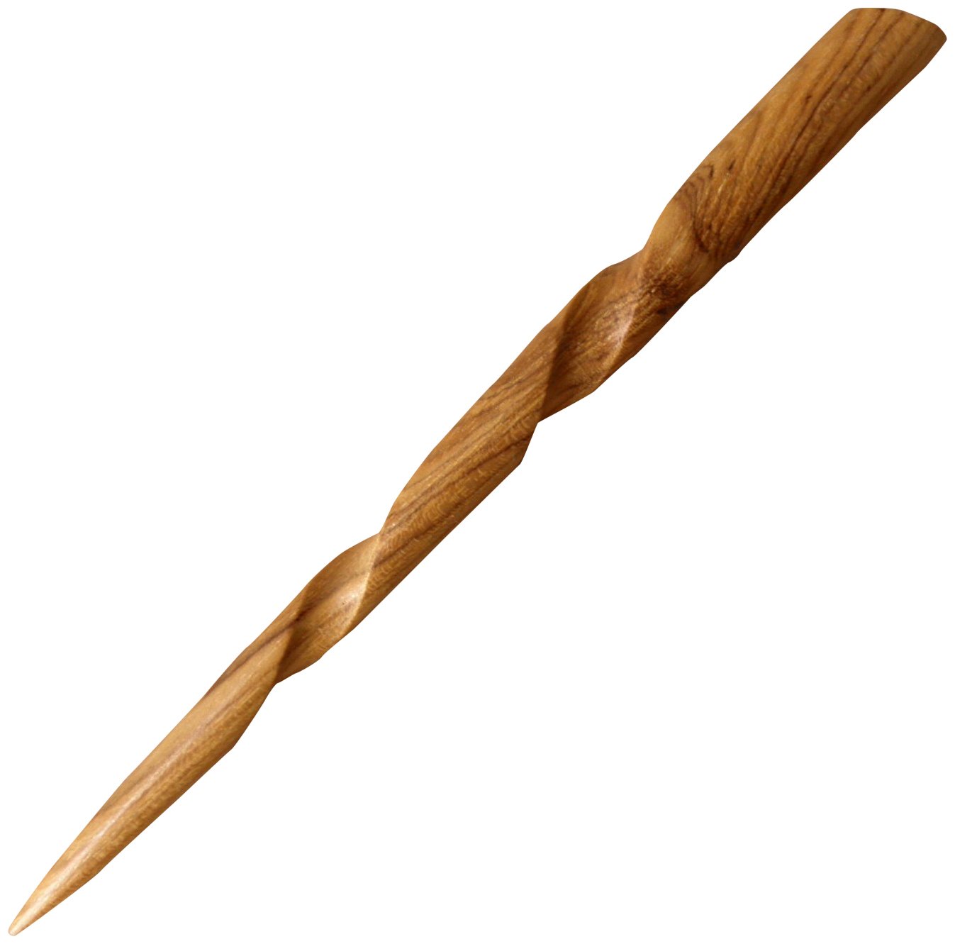 JWL (1) Teak Conical Spiral 6 Hair Stick Pick Pic Pin Fork Brown- Hawaiian Style